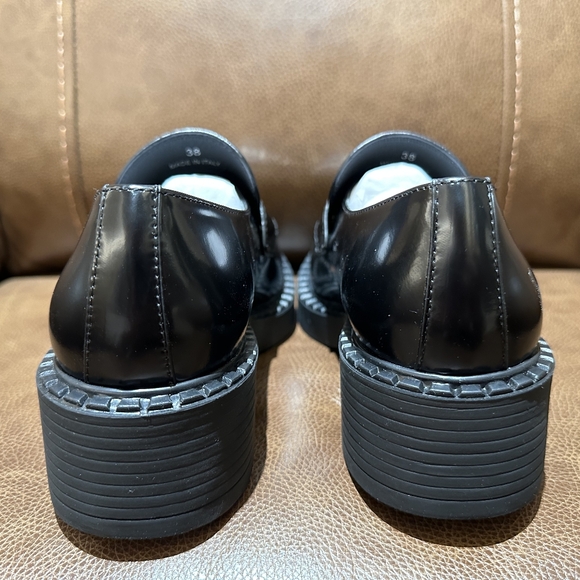 Prada Black Loafers with Chunky Sole and Penny Design - Picture 3 of 5
